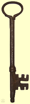 Large Medieval key with octagonal stem.