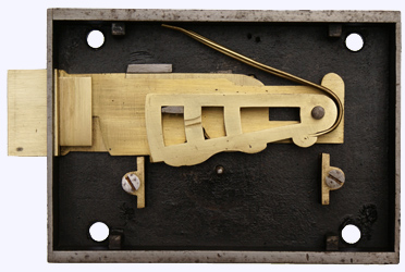 Large Nettlefold A1 Guardian lock - Rim Deadlock interior.