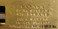 barron Son & Wilson Box lock - detail.