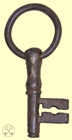 Furniture lock Bullring key.