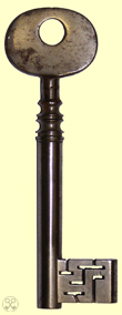 Iron box of wards key, 140mm