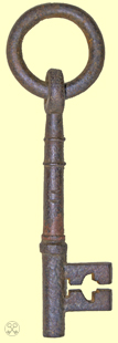 Bullring key, forged iron