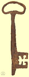 Medieval key with kidney bow.