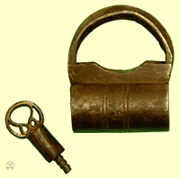 Screw Key padlock, key with external thread