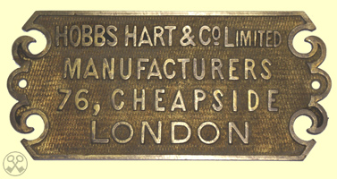 Hobbs, Hart & Co. Limited Plate
