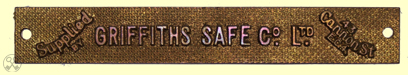 Griffiths Safe Co Ltd. Plate