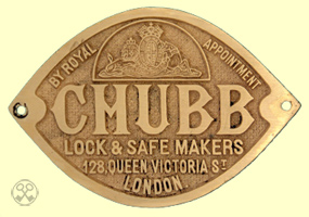 Chubb Lock & Safe Makers Plate