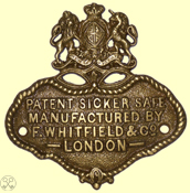 F Whitfield Patent Sicker Safe, Plate